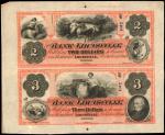 Louisville, Illinois. Bank of Louisville. October 1, 1860. Uncut Pair $2-$3. Extremely Fine.