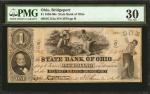 Bridgeport, Ohio. State Bank of Ohio. 1858-1860s. $1. PMG Very Fine 30.