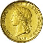 COLOMBIA. 1856/5 10 Pesos. Bogotá mint. Restrepo M207.4. AU Detail — Cleaned (PCGS).