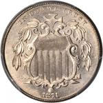 1871 Shield Nickel. MS-66 (PCGS).