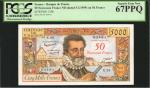 1959年法国银行50新法郎 PCGS Currency 67 Banque de France 50 Nouveaux Francs
