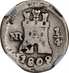 COLOMBIA. 1/4 Real, 1809/8-NR. Santa Fe de Nuevo Reino (Bogota) Mint. Ferdinand VII. NGC Fine Detail