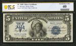 Fr. 280. 1899 $5 Silver Certificate. PCGS Banknote Extremely Fine 40.
