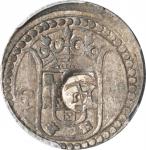 1641锡兰 2坦噶银币 CEYLON. 2 Tangas, 1641. PCGS AU-50 Gold Shield.