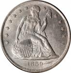 1859-O Liberty Seated Silver Dollar. OC-2. Rarity-1. MS-62 (NGC).
