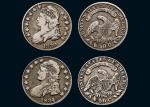 1830、1834年美国早期半圆银币一组两枚