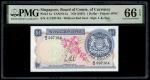 Singapore, $1, 1967, Sign. L.K.San (KNB1b;P-1a) S/no. A/4 897164, PMG 66EPQ1967年新加坡1元