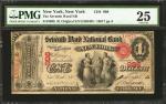New York, New York. $1 Original. Fr. 380b. The Seventh Ward NB. Charter #998. PMG Very Fine 25.
