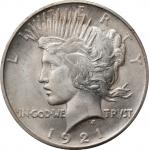 1921 Peace Silver Dollar. High Relief. MS-62 (PCGS). OGH--First Generation.