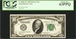 Fr. 2000-J*. 1928 $10 Federal Reserve Star Note. Kansas City. PMG Choice Uncirculated 63 PPQ.