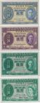 Hong Kong; 1936-1959, Lot of 4 notes. "Government of Hong Kong",  KGVI, 1936, $1, purple, P.#312, sn