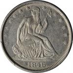1846-O Liberty Seated Half Dollar. WB-2. Rarity-3. Medium Date. Repunched Date. AU-53 (PCGS).