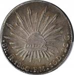MEXICO. 8 Reales, 1866-Ho FM. Hermosillo Mint. PCGS EF-45 Gold Shield.