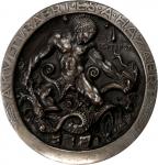 1914年匈牙利大力神与九头蛇/第一次世界大战爆发铸造银章。HUNGARY. Hercules & the Hydra/The Outbreak of World War I Cast Silver 