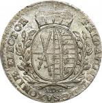 1764 年德国萨克森 1/12TH 银币一枚，PCGS MS62评级编号：80117471