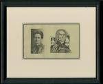 Framed vignettes, Scotland, two vignettes on 1 sheet of paper comprising of, portrait of Elsie Maud 