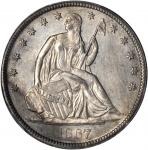 1867 Liberty Seated Half Dollar. WB-101. AU-58 (PCGS).