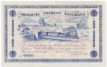 BANKNOTES. CHINA - EMPIRE, GENERAL ISSUES. Imperial Chinese Railway: $1, 2 January 1899, serial no. 