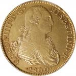 MEXICO. 8 Escudos, 1800-Mo FM. Mexico City Mint. Charles IV. PCGS AU-53.
