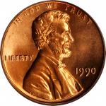 1990 Lincoln Cent. MS-68 RD (PCGS).
