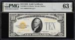 Fr. 2400. 1928 $10 Gold Certificate. PMG Choice Uncirculated 63 EPQ.
