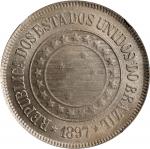 BRAZIL. 200 Reis, 1897. Rio de Janeiro Mint. NGC MS-63.