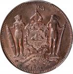 1891-H年洋元一分铜币。喜敦造币厂。BRITISH NORTH BORNEO. British North Borneo Company. Cent, 1891-H. Heaton Mint. V