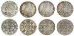 George III (1760-1820), Shillings, 1787 (4), with semee [1]; without [3], stops at date (2), no stop