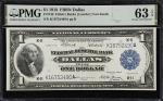 Fr. 742. 1918 $1 Federal Reserve Bank Note. Dallas. PMG Choice Uncirculated 63 EPQ.