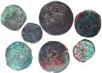 公元840-1212年喀喇汗国铜币一组 7 枚，為现代新疆喀什地区，VG至VF品相，具参考价值，布威纳博士旧藏