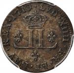 1710-D 30 Deniers, or Mousquetaire. Lyon Mint. Vlack-2, W-11710. Rarity-2. AU-53 (PCGS).