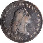 1795 Flowing Hair Silver Dollar. BB-25, B-6. Rarity-3. Three Leaves. Fine Details--Tooled (PCGS).