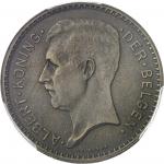 BELGIQUE Albert Ier (1909-1934). Essai de 20 francs légende flamande en bronze, par G. Devreese, fla