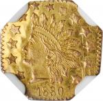 1880 Octagonal 50 Cents. BG-954. Rarity-4-. Indian Head. MS-63 PL (NGC).