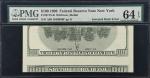 Fr. 2175-B. 1996 $100 Federal Reserve Note. New York. PMG Choice Uncirculated 64 EPQ. Inverted Back 