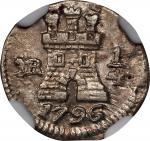 COLOMBIA. 1/4 Real, 1796-NR. Santa Fe de Nuevo Reino (Bogota) Mint. Charles IV. NGC AU Details--Clea