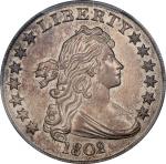 1802/1半身像女神银币 PCGS MS 62 1802/1 Draped Bust Silver Dollar