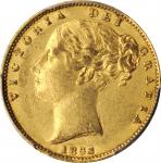 GREAT BRITAIN. Sovereign, 1853. London Mint. Victoria. PCGS AU-55 Gold Shield.
