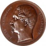 1850年法国路易斯-拿破崙当选总统纪念铜章。FRANCE. Election of Louis-Napoleon as President Bronzed Copper Medal, 1850. P