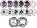 2008年1盎司第29届奥运会吉祥物纪念银章一套五枚，原装盒、附证书NO.45489。成色99.9%，发行量50000套。                                       
