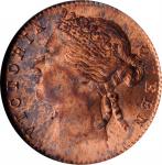 1889年海峡殖民地1/4分。STRAITS SETTLEMENTS. 1/4 Cent, 1889. London Mint. Victoria. NGC MS-63 Red Brown.