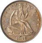 1846-O Liberty Seated Half Dollar. WB-13. Rarity-3. Medium Date. Repunched Date. AU-55 (PCGS). CAC.