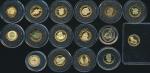 Lot of gold proof coin 1/20 oz total 16 coins from various countries, inspection recommended, Proof.