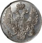 RUSSIA. 3 Rubles, 1828-CNB. St. Petersburg Mint. Nicholas I. NGC Unc Details--Reverse Scratched.