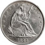1844 Liberty Seated Half Dollar. Unc Details--Improperly Cleaned (NGC).