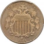 1880 Shield Nickel. Proof-63 (PCGS).
