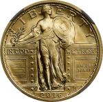 2016-W 100th Anniversary Standing Liberty Quarter. Gold. First Day of Issue. Specimen-70 (NGC). 12th