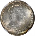 1905-H年香港伍仙。喜敦铸币厂。 (t) HONG KONG. 5 Cents, 1905-H. Heaton Mint. NGC MS-65.