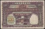 STRAITS SETTLEMENTS. Government of the Straits Settlements. $10, 1.1.1925. P-11a.