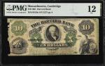 Cambridge, Massachusetts. Harvard Bank. 1861. $10. PMG Fine 12.
